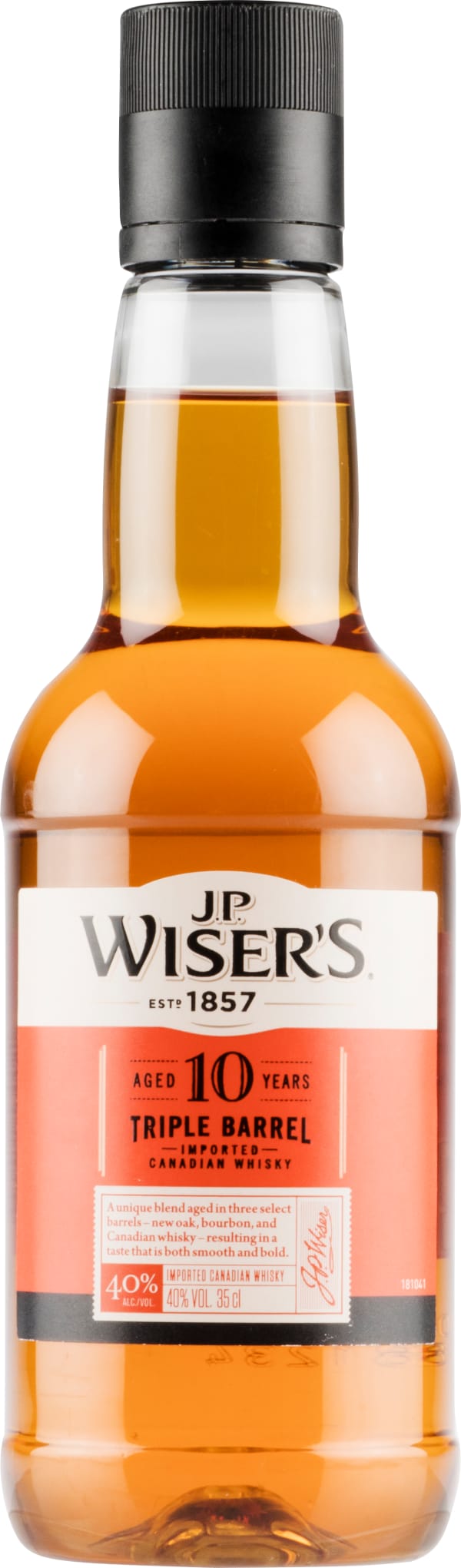 J.P. Wisers 10 Year Old Triple Barrel muovipullo