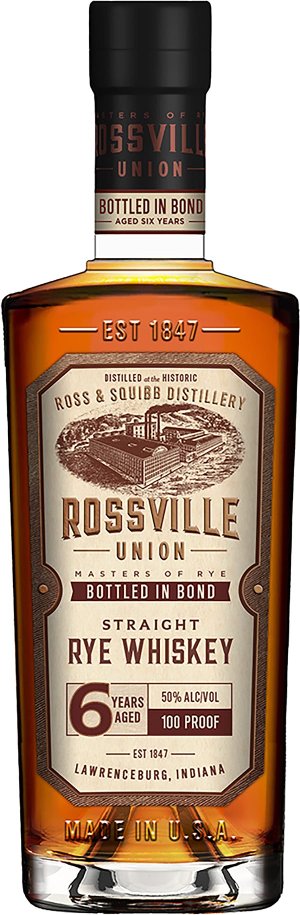 Rossville Union 6 Year Old Bottled in Bond Rye