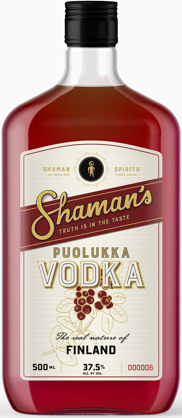 Shaman's Puolukka Vodka muovipullo