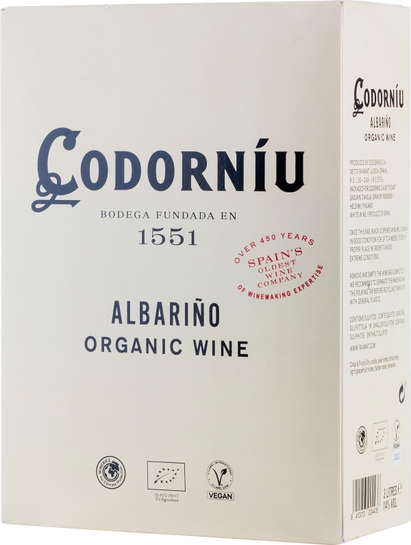 Codorníu Albariño Organic 2022 hanapakkaus