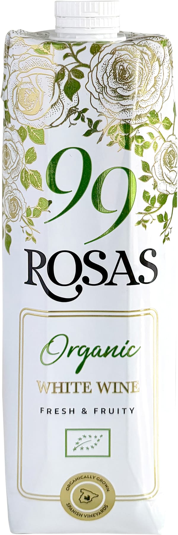 99 Rosas Organic White Wine 2022 kartonkitölkki