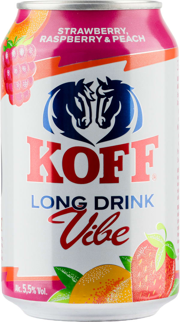 Koff Long Drink Vibe Strawberry-Raspberry-Peach  tölkki
