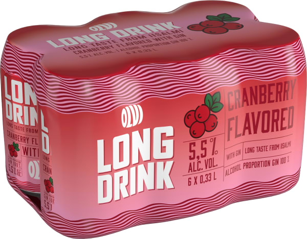 Olvi Long drink Cranberry 6-pack tölkki
