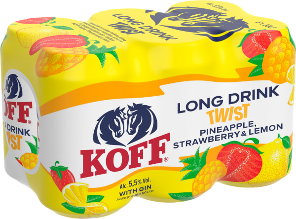Koff Long Drink Twist Pineapple Strawberry Lemon 6-pack tölkki