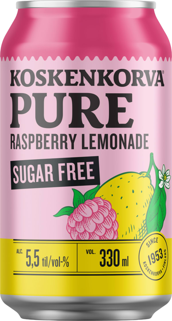 Koskenkorva Pure Raspberry Lemonade Sugarfree tölkki