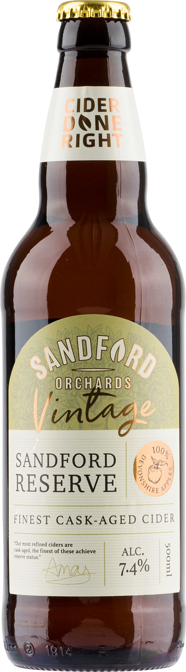 Sandford Orchards Reserve Vintage Cider 2022