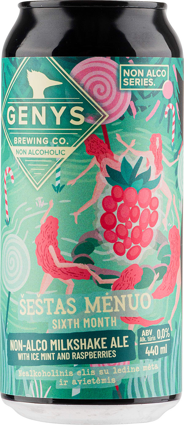 Genys Sixth Month Non-Alco Milkshake Ale with Ice Mint & Raspberries tölkki  | Alko