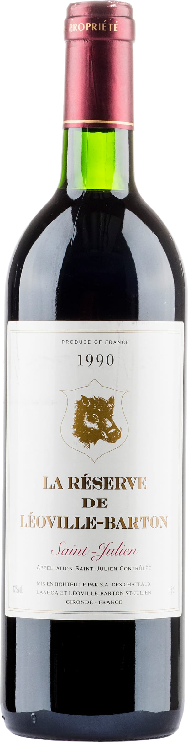 La Réserve de Léoville-Barton (1plo/asiakas, 1fl/kund, 1btl/customer) 1990