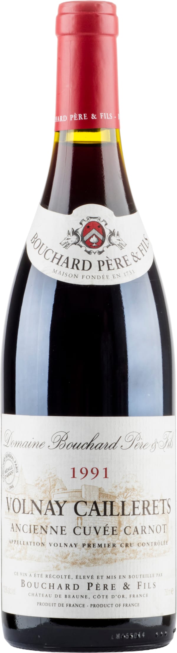Bouchard Volnay Caillerets Ancienne Cuvée Carnot (erittäin rajallinen saatavuus, 1plo/asiakas) 1991