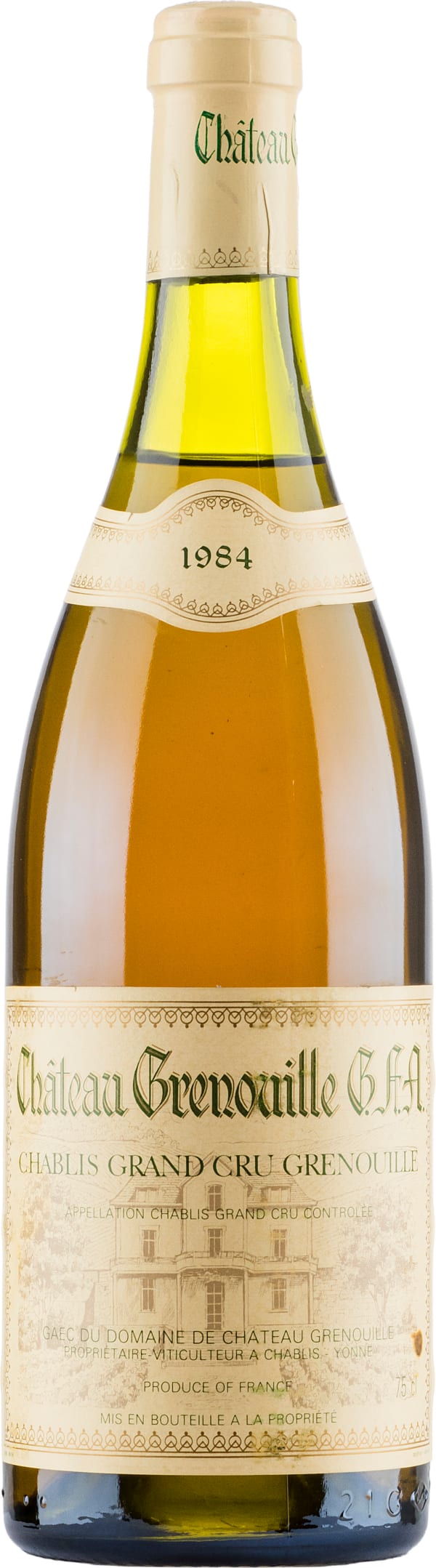 Château Grenouille Chablis Grand Cru (erittäin rajallinen saatavuus, 1plo/asiakas) 1984