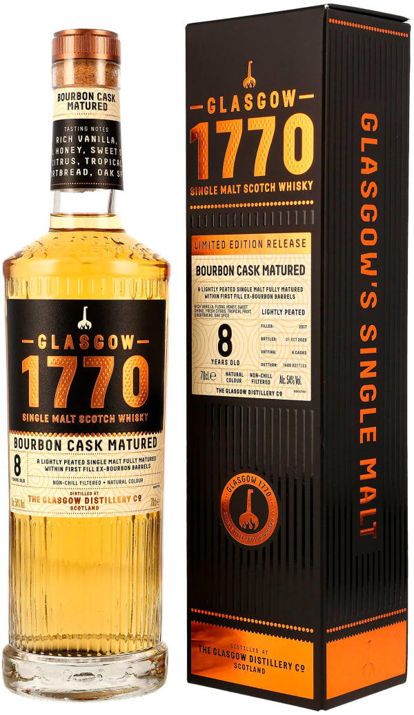 Glasgow 1770 8 Years Old Bourbon Cask Matured Single Malt