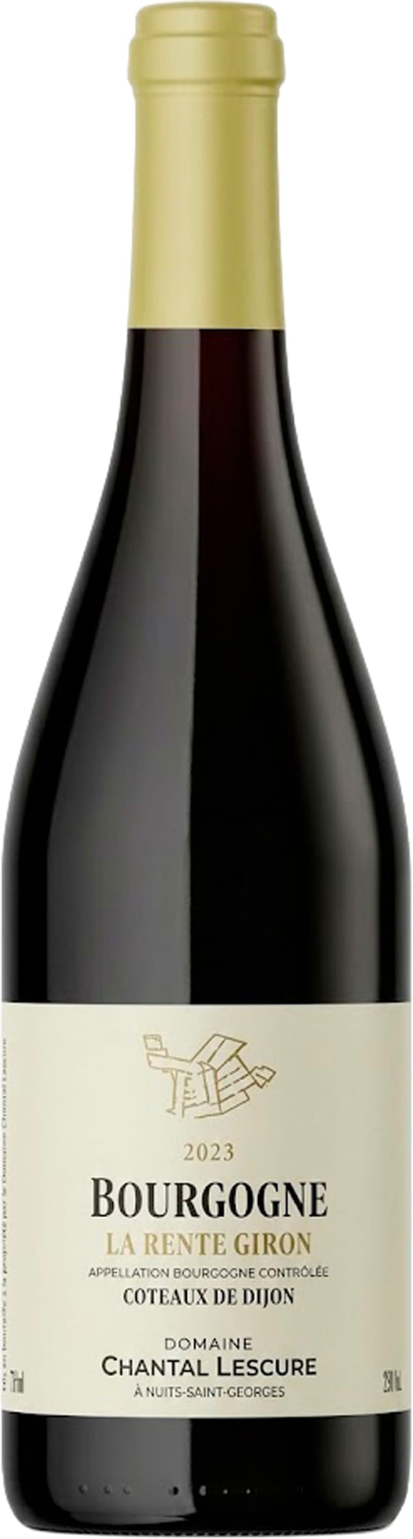 Domaine Chantal Lescure La Rente Giron Bourgogne Blanc Coteaux de Dijon 2023