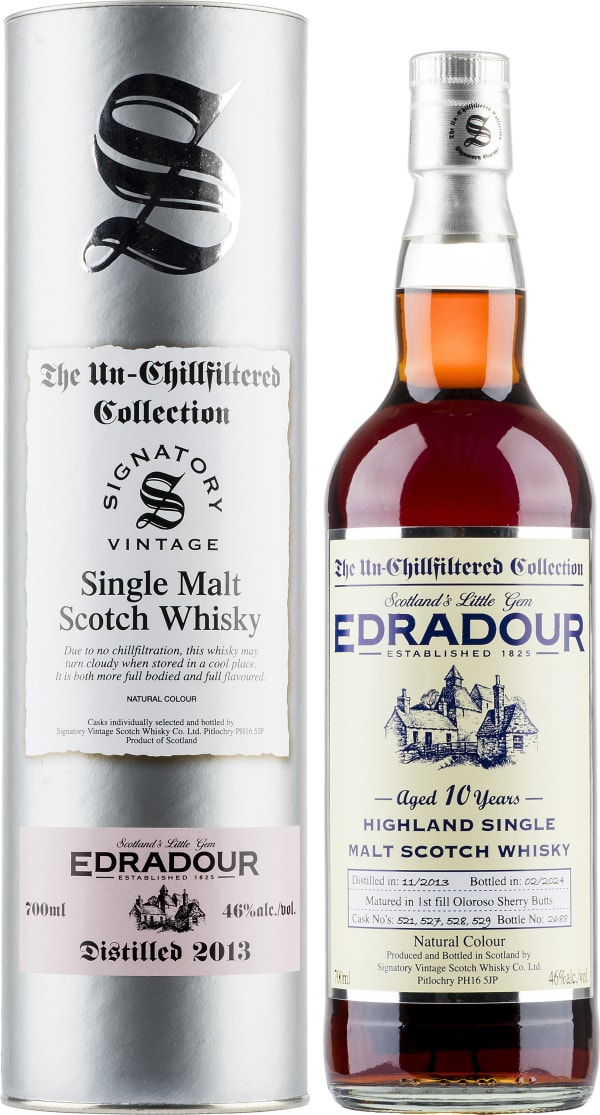 Edradour 10 Year Old 2013 Signatory Vintage Un-chillfiltered Single Malt