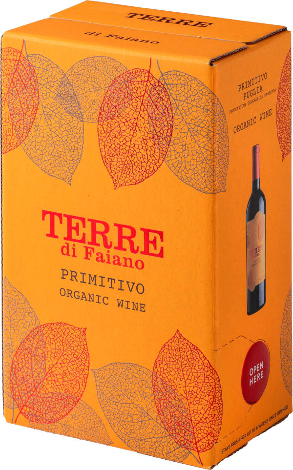 Terre Di Faiano Primitivo Organic 2022 hanapakkaus