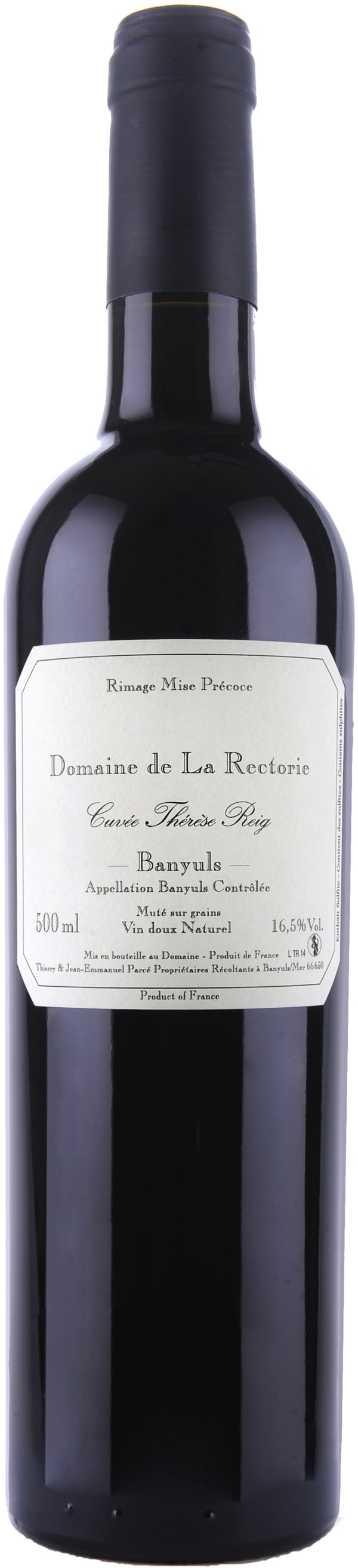 Domaine de la Rectorie Banyuls Rimage Thérèse Reig 2020