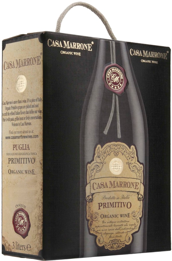 Casa Marrone Organic Primitivo 2023 hanapakkaus