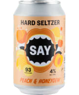 Say Hard Seltzer Peach & Honeydew can