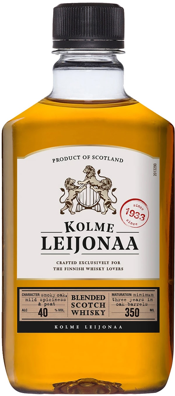 Kolme Leijonaa plastic bottle Whisky Alko